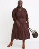 Pull-On Tiered Midi Skirt - thumbnail