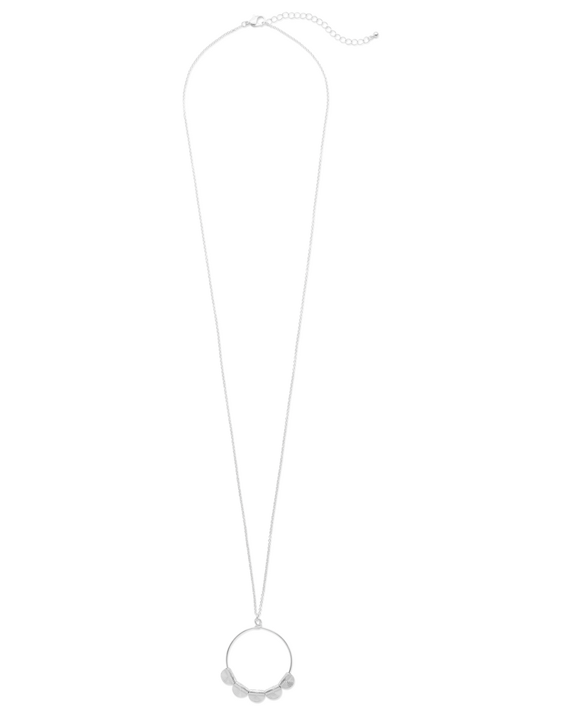 Brussels Long Pendant Necklace | Silver
