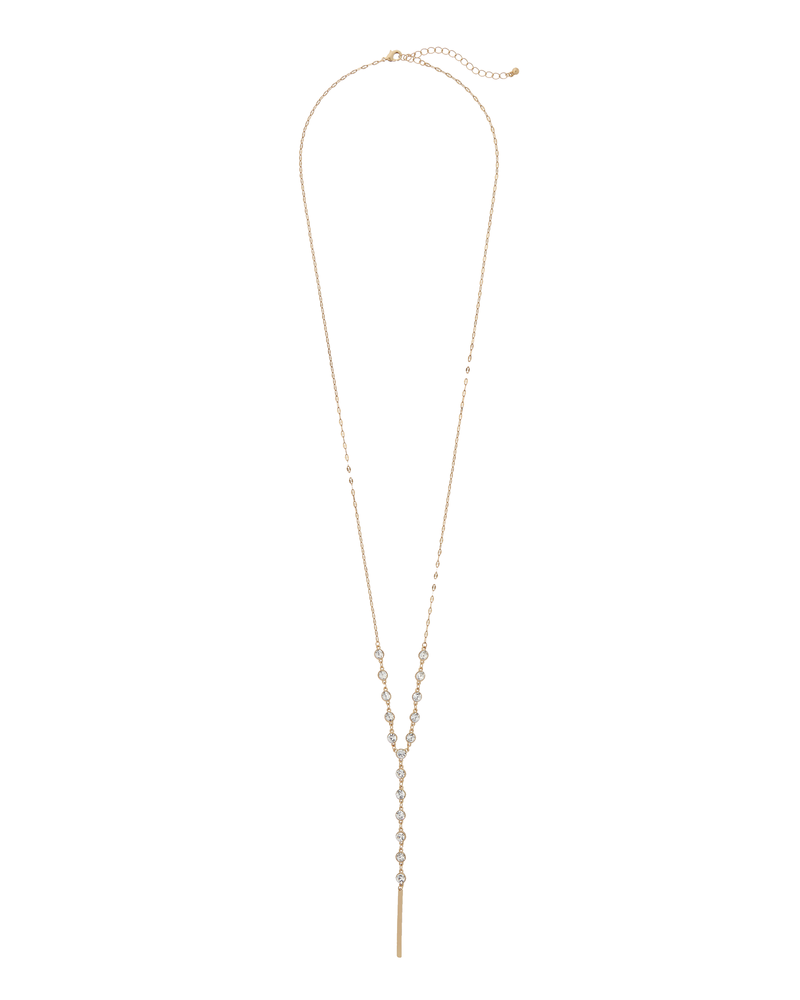 Scotia Crystal Y Necklace | Gold