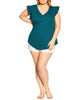 Cora V-Neck Frill Top - thumbnail