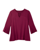 Gemma 3/4 Bell Sleeve Top With Key Hole - thumbnail