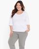 Carrie Ribbed V-Neck Tee - thumbnail