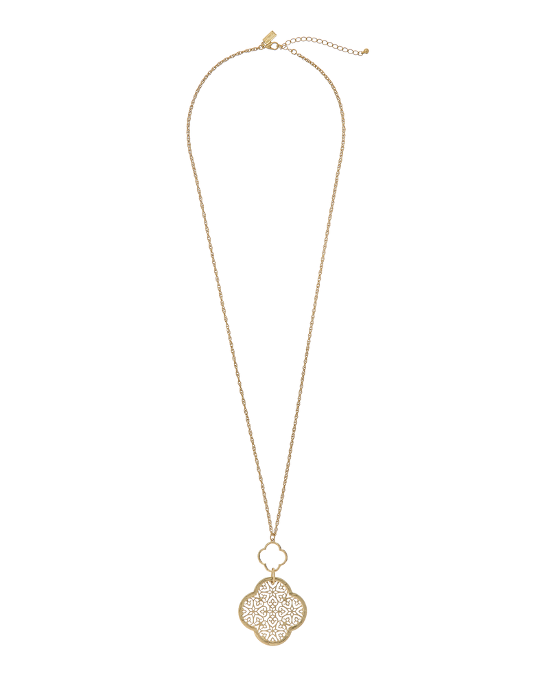 Olivia Clover Pendant Necklace | Gold