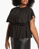 Sara Peplum Cape-Sleeve Blouse - thumbnail