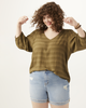 Margaret Three-Quarter-Sleeve V-Neck Top - thumbnail