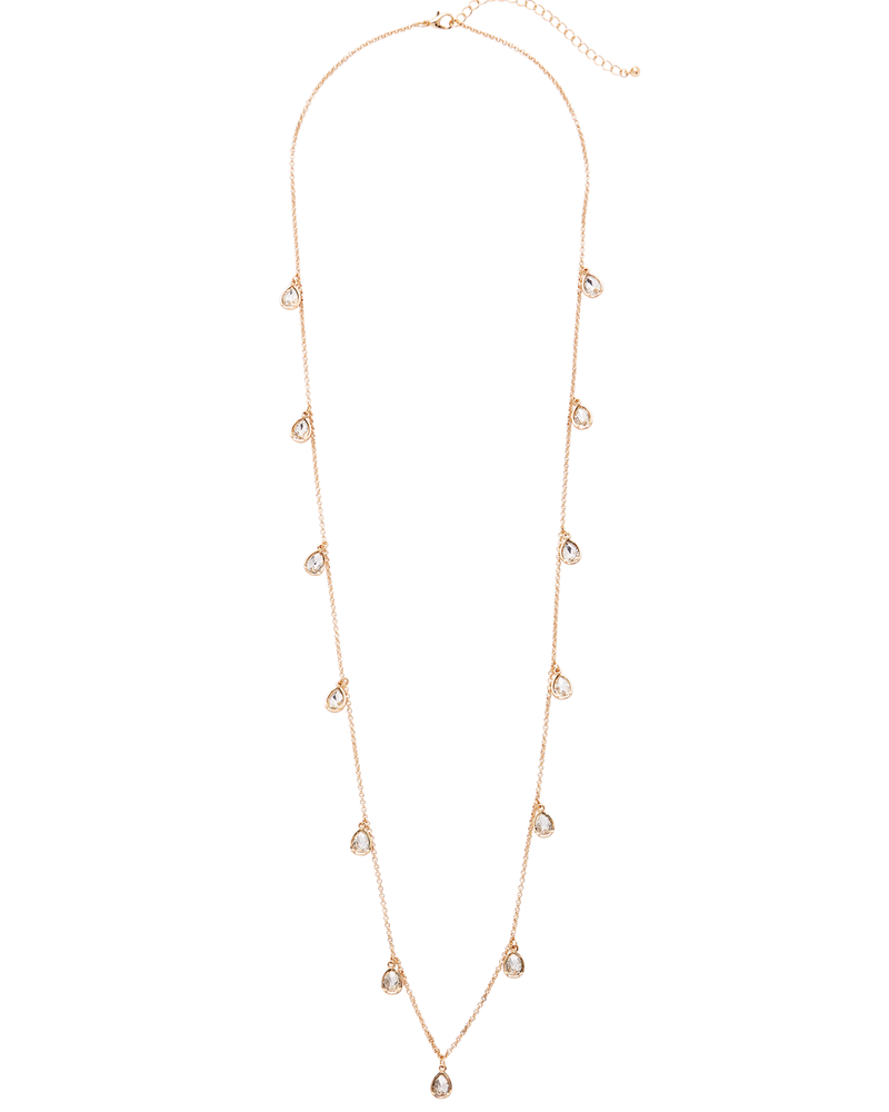 Joliet Glass Stone Necklace | Gold