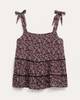Cynthia Bow Tie Babydoll Floral Tank - thumbnail