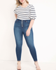 Classic Fit Peach Lift Button Fly Skinny Jean - thumbnail