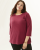 Amelia Quarter Sleeve Knit Top - thumbnail