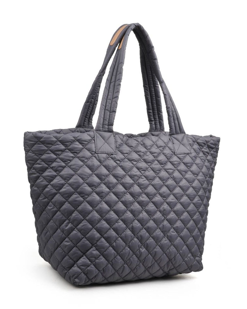 Sylvia Quilted Breakaway Tote | Charcoal Grey