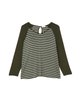Tessie Long Sleeve Contrast Split Back Tee - thumbnail