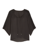 Frankie Kimono Sleeve Crepe Blouse - thumbnail