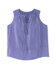 Ava Sleeveless Shirred Split Neck Tank - thumbnail