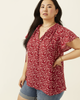Anne Tie-Neck Flutter-Sleeve Top - thumbnail