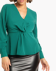 Carrie Twist-Front Peplum Top - thumbnail