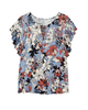 Clara Short Flutter Sleeve Cut Out Neck Tee - thumbnail