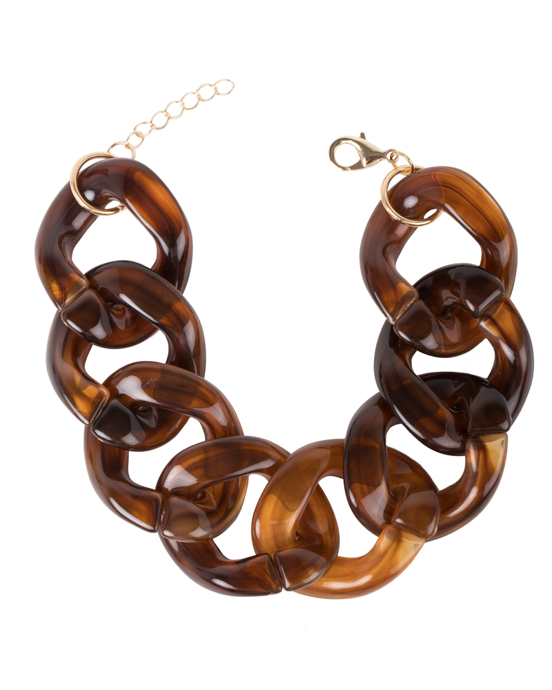 Samantha Chunky Resin Bracelet  | Brown / Yellow