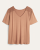 Melissa Short Sleeve Smocked Shoulder Top - thumbnail