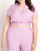 Nora Collared Crop Blouse - thumbnail