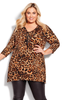 Viola Zip Leopard Print Tunic - thumbnail