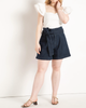 Faith Belted Denim Shorts - thumbnail