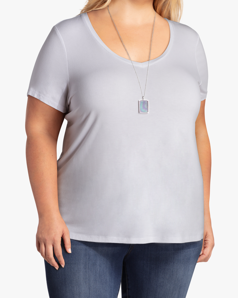 Amuna Natural Stone Necklace | Silver / Purple