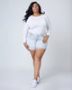 Meggie Striped Denim Shorts - thumbnail