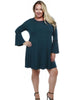 Rhinestone-Trim Fit & Flare Dress - thumbnail