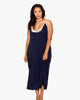 Candice Criss Cross Satin Long Chemise - thumbnail