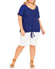 Plus Size Ava Mixed Media Top - thumbnail