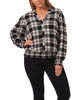Eloise Plaid Button-Front Smocked Hem Top - thumbnail