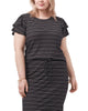 Samira Striped Ruffle-Sleeve Tee - thumbnail