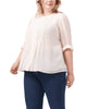 Ryleigh Button-Front Pintucked Blouse - thumbnail