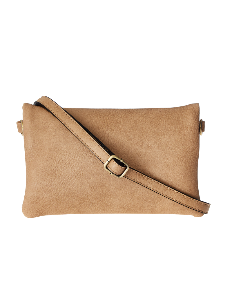 Katie Vegan Leather Bag With Compartments | Tan