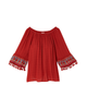 Susan Peasant Top with Tassel Sleeve Detail - thumbnail