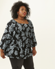 Julia Printed Smocked Woven Top - thumbnail