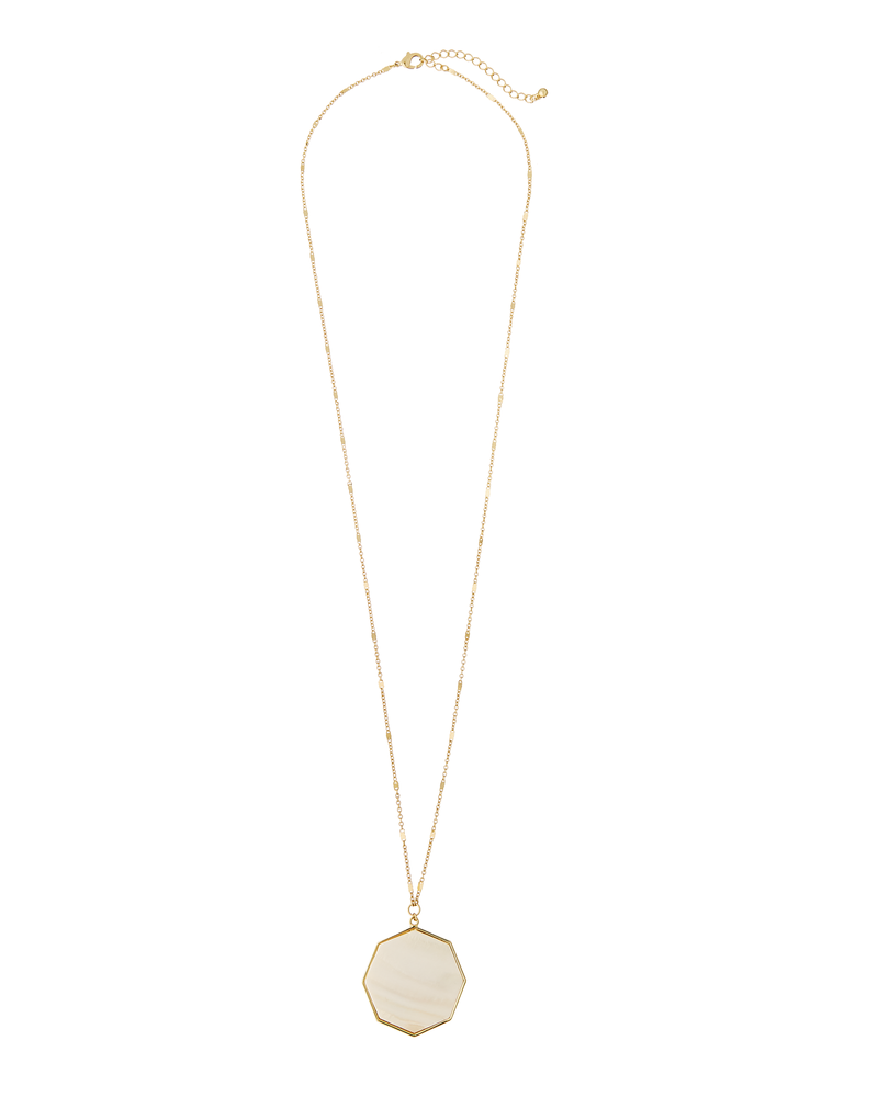 Carla Mother of Pearl Pendant Necklace | Gold / White