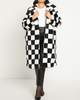 Alondra Faux Fur Checkerboard Coat - thumbnail