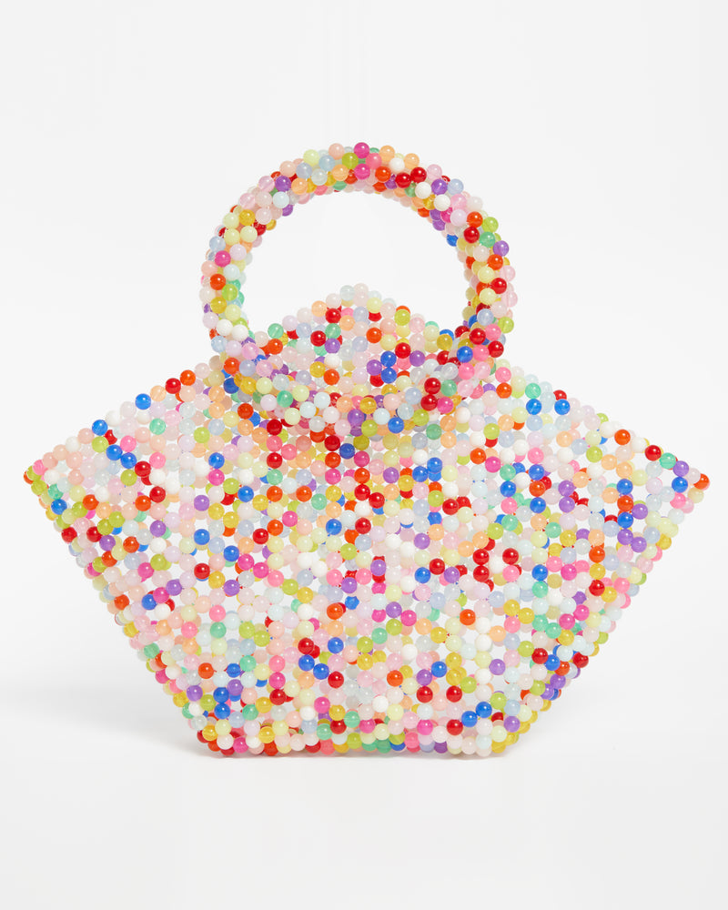 Sky Beaded Statement Bag | Pink / Red