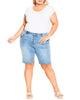 Tayla Frayed Denim Shorts - thumbnail
