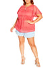 Serenity Coral Crochet Boho Top - thumbnail