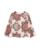 June Flare Sleeve Blouse with Keyhole Neckline - thumbnail
