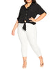 Cora Tropical Tie Front Top - thumbnail