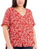 Loretta Button Loop Frill Sleeve Top - thumbnail