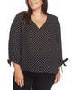 Willow Polka-Dot Tie-Sleeve Top - thumbnail