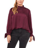Kinsley Tie -Sleeve Mock Neck Blouse - thumbnail