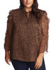 Emery Ruffled Animal-Print Blouse - thumbnail