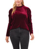 Amaya Velvet Ruffle-Neck Top - thumbnail