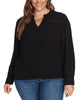 Ariella V-Neck Cutout Blouse - thumbnail