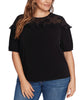 Lucia Floral Applique Mesh Top - thumbnail